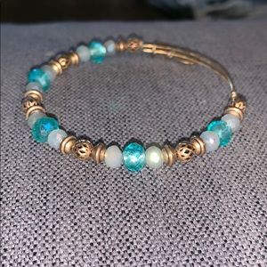 Alex and Ani blue beaded bangle